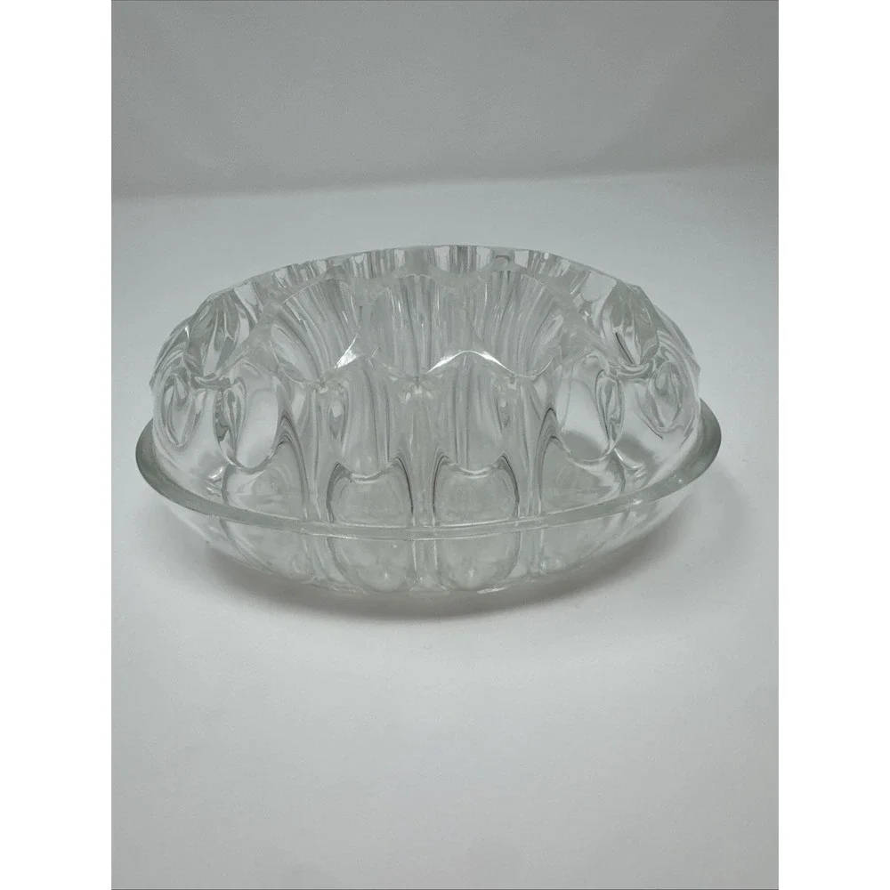Bohemia Glass Vintage TAG Flower Frog Bowl vase Dome 22 Hole 6